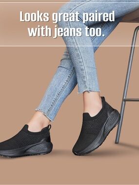 SHULOOK Non Slip Work Shoes for Women Slip Resistant Sneakers